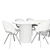 Lunar Elegance: GUBI Moon Dining Table and BONTEMPI Polo Covered Chair 3D model small image 3