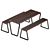 Industrial Loft Table and Benches 3D model small image 1