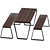 Industrial Loft Table and Benches 3D model small image 2