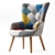 Hygge Patchwork Lounge Chair: Comfortable and Stylish 3D model small image 1