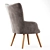 Hygge Patchwork Lounge Chair: Comfortable and Stylish 3D model small image 2