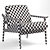 1950s Inspired Leather Accent Chair 3D model small image 3