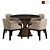 Modern Niagara Table & Lois Chair Set 3D model small image 1