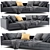 Verzelloni Hampton 2-Seater Stylish Sofa 3D model small image 1