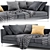 Verzelloni Hampton 2-Seater Stylish Sofa 3D model small image 2