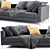 Verzelloni Hampton 2-Seater Stylish Sofa 3D model small image 3