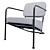 Modern Gray Chrissy Armchair 3D model small image 1