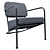 Modern Gray Chrissy Armchair 3D model small image 3