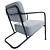 Modern Gray Chrissy Armchair 3D model small image 4