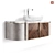 Luxury Hanging Bathroom Cabinet 1400mm Single Sink 3D model small image 1