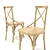 Modern Teak Dining Set: ODGER Table & 6 Cross Back Chairs 3D model small image 2