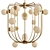 Opaline Ball Murano Cage Chandelier 3D model small image 1