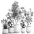 Exotic Plant Collection in Rustic Pots 3D model small image 7