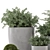 Rusty Concrete Pot Outdoor Bush Set 3D model small image 4