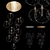 Schwung Home Cluster 13: Cascading Glass Pendant Chandelier 3D model small image 1