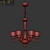 Elegant Textile Shade Chandelier 3D model small image 2