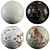 Marble Collection: Arabescato Oro, Gray, Shadow Black & Green Amazonit 3D model small image 1