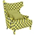 Elegant Solid Wood Wing Back Chair 3D model small image 7