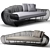 Elegant Curved Sofa by JANUS et Cie 3D model small image 1