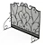 Elegant Iron Fireplace Screen 3D model small image 5