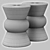 Elegant Bowtie Ceramic Stool 3D model small image 4