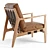 Modern Mixed Material Lanston Chair 3D model small image 3