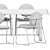 Modern Oak Table & Gemma Chair 3D model small image 7