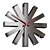 Elegant Ribbon Wall Clock 3D model small image 1