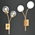 Elegant Gold Wall Lamps 3D model small image 1