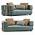 Elegant Minotti Leather Sofa 3D model small image 1