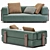 Elegant Minotti Leather Sofa 3D model small image 2