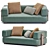 Elegant Minotti Leather Sofa 3D model small image 6