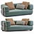 Elegant Minotti Leather Sofa 3D model small image 7