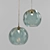 Elegant Emerald Glass Pendant Lamp 3D model small image 1