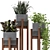 Wood & Concrete Indoor Plant Set (237) 3D model small image 5