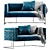 Luxury Alveare Silver Taupe Sofa 3D model small image 1