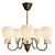 Vintage Opaline Glass Chandelier 3D model small image 1