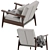 Mid Century Gray Accent Armchair 3D model small image 6