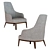 Elegant Jane Lounge Armchair 3D model small image 4