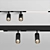 Sleek Black Track Lights 3D model small image 1