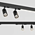 Sleek Black Track Lights 3D model small image 2