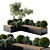 Urban Green Bench Collection: Plants & Trees 3D model small image 1