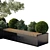 Urban Green Bench Collection: Plants & Trees 3D model small image 2