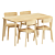 Modern Scandinavian Wood Dining Set 3D model small image 1