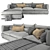 Elegant Blanche PARMA Sofa 3D model small image 2