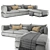 Elegant Blanche PARMA Sofa 3D model small image 3