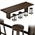 Elegant Oak Dining Set 3D model small image 1