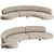 Elegant Vao 380 Curved Sofa 3D model small image 1