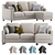 Stylish Vinliden Corner Sofa 3D model small image 1