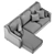 Stylish Vinliden Corner Sofa 3D model small image 6